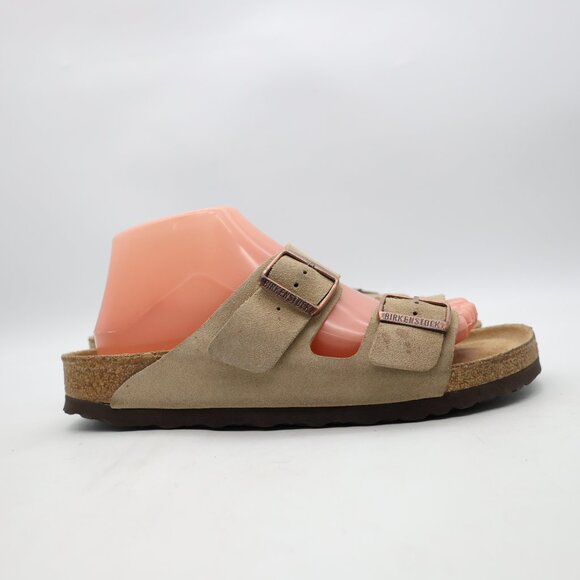 Birkenstock Arizona Soft Footbed Women's EU 40 / US 9 Beige Suede Slides Sandals - Picture 1 of 10